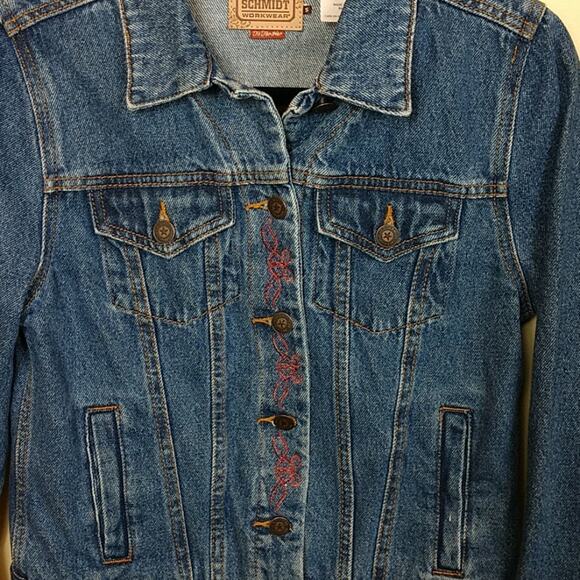 C.E. Schmidt Embellished Denim Jeans Jacket size Small - Picture 3 of 7